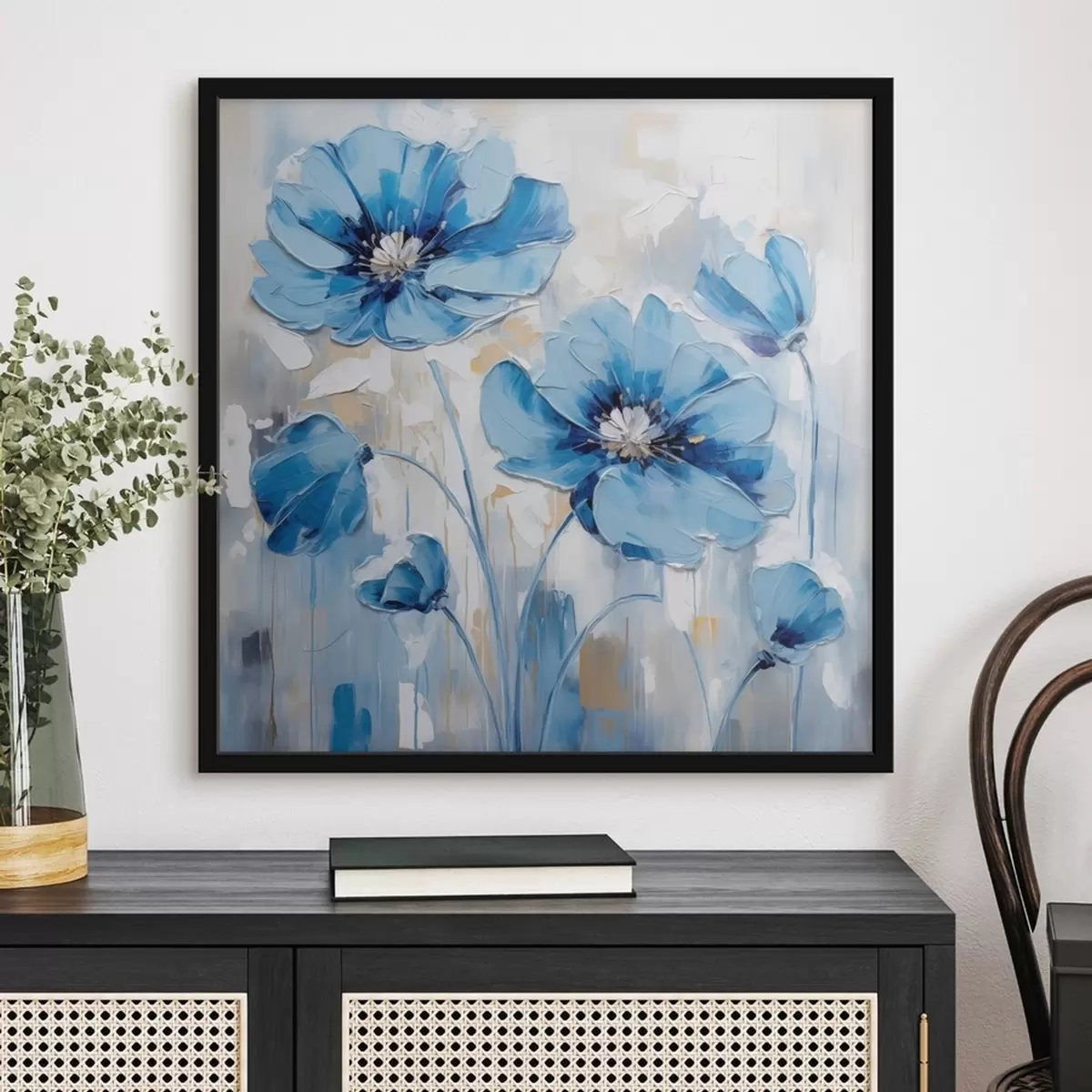 Poster Fiori blu dipinti f41597