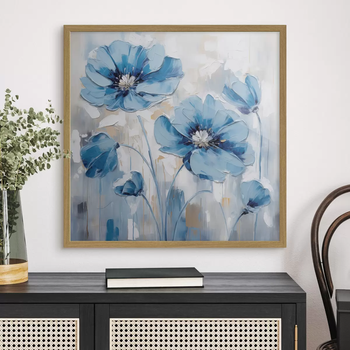 Poster Fiori blu dipinti f41597