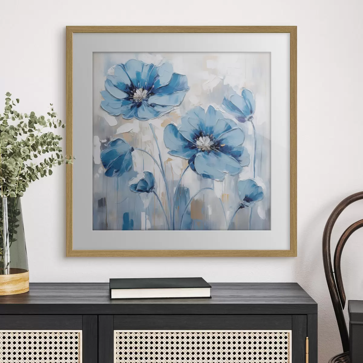 Poster Fiori blu dipinti f41597