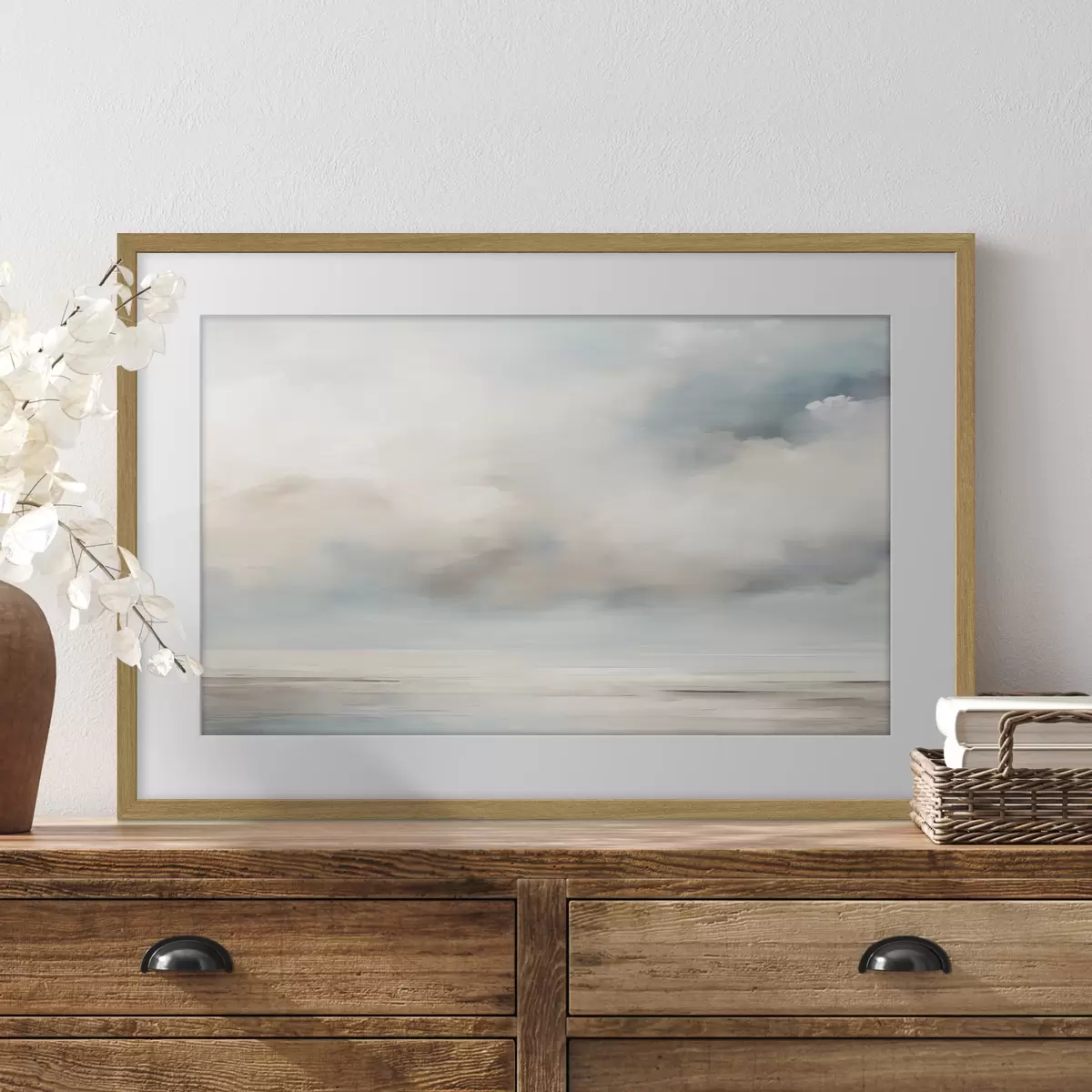 Poster Acquerello mare e nuvole f41602