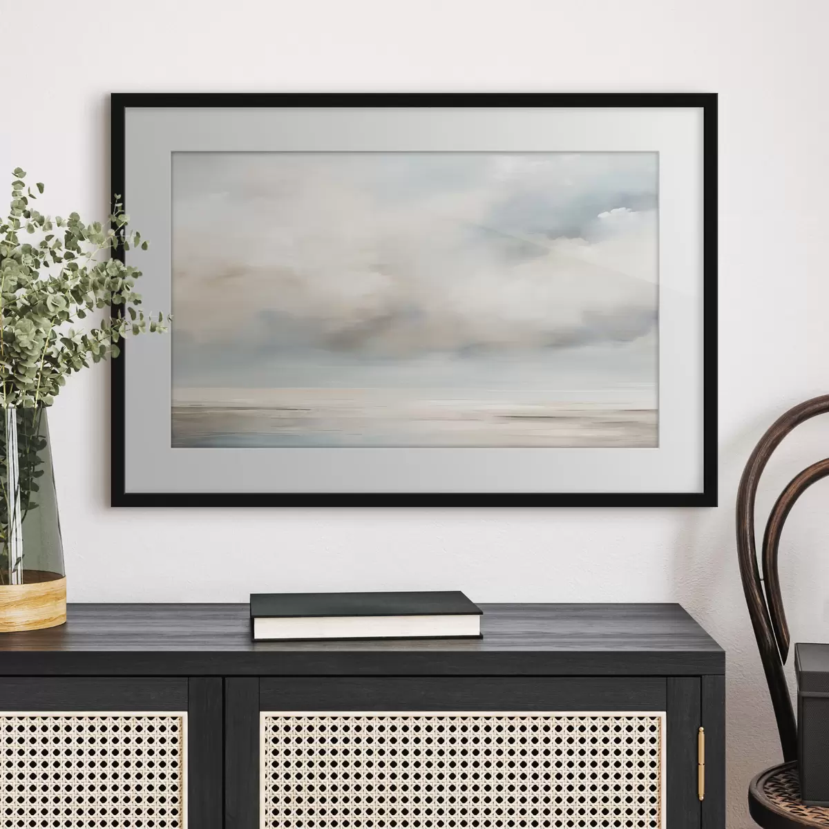 Poster Acquerello mare e nuvole f41602
