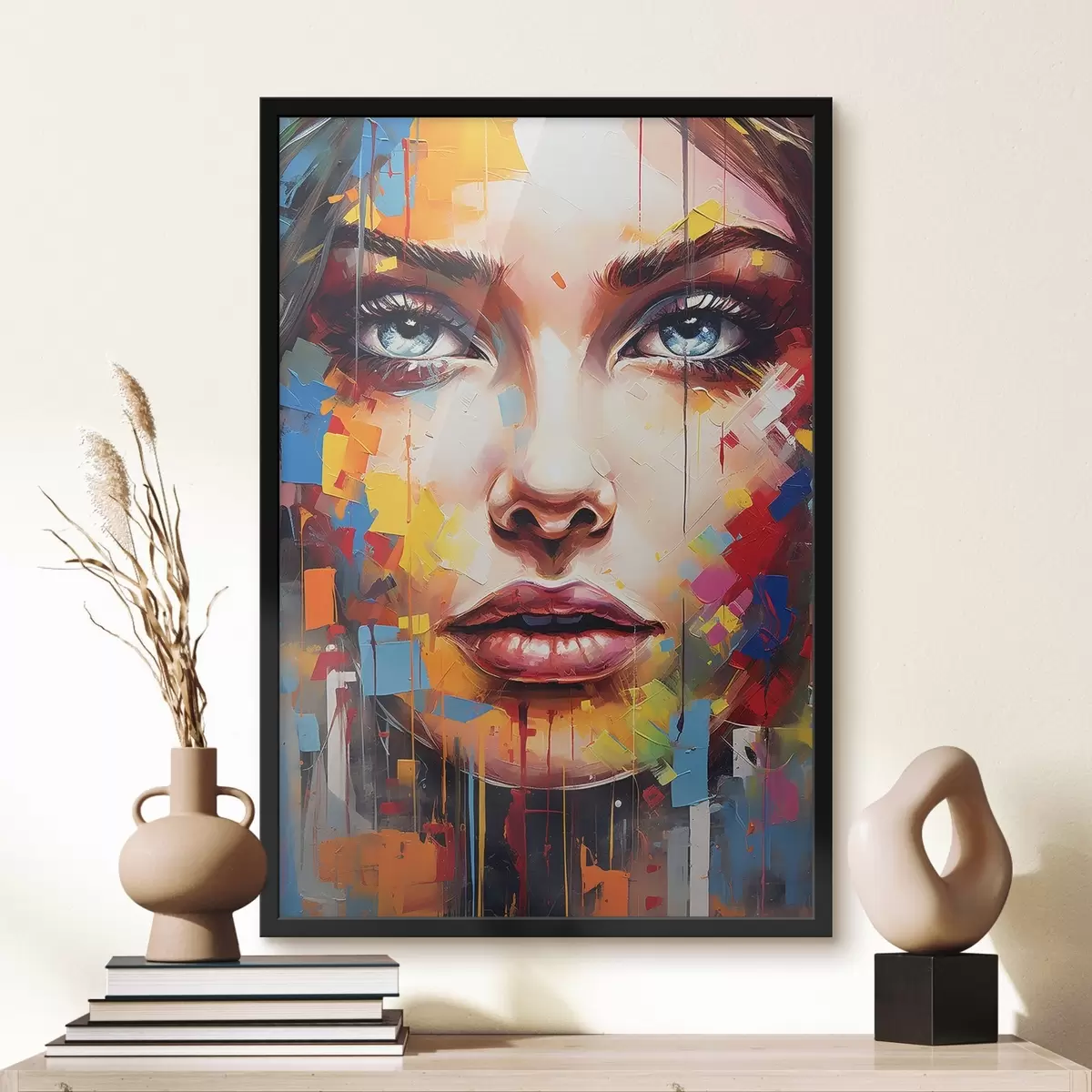 Poster Viso di ragazza con colori f41564