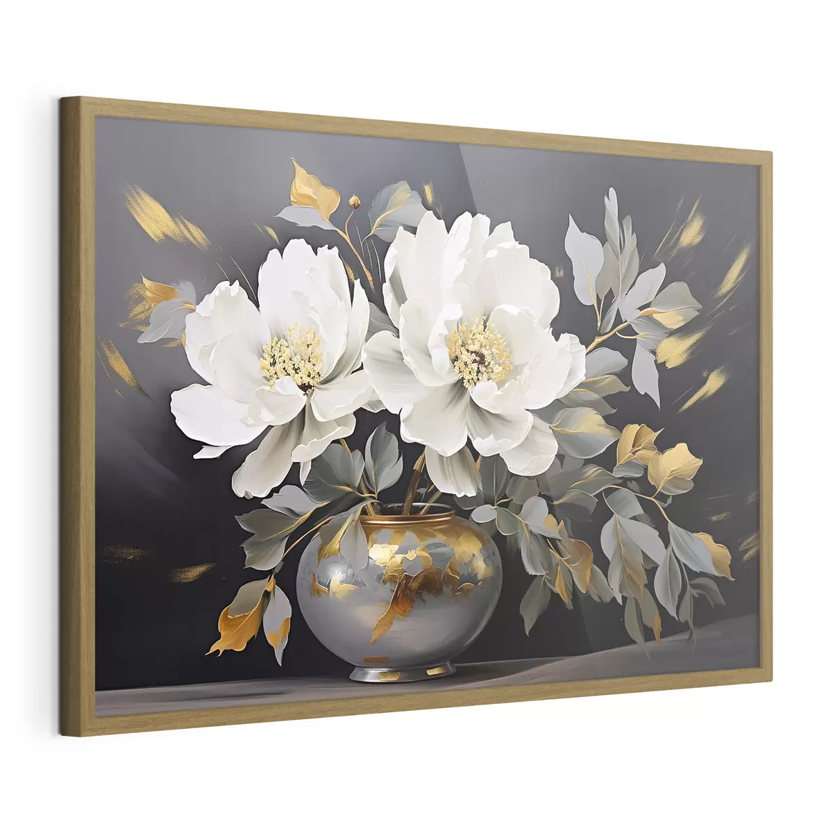 Poster Delicate peonie bianche in un vaso f41568