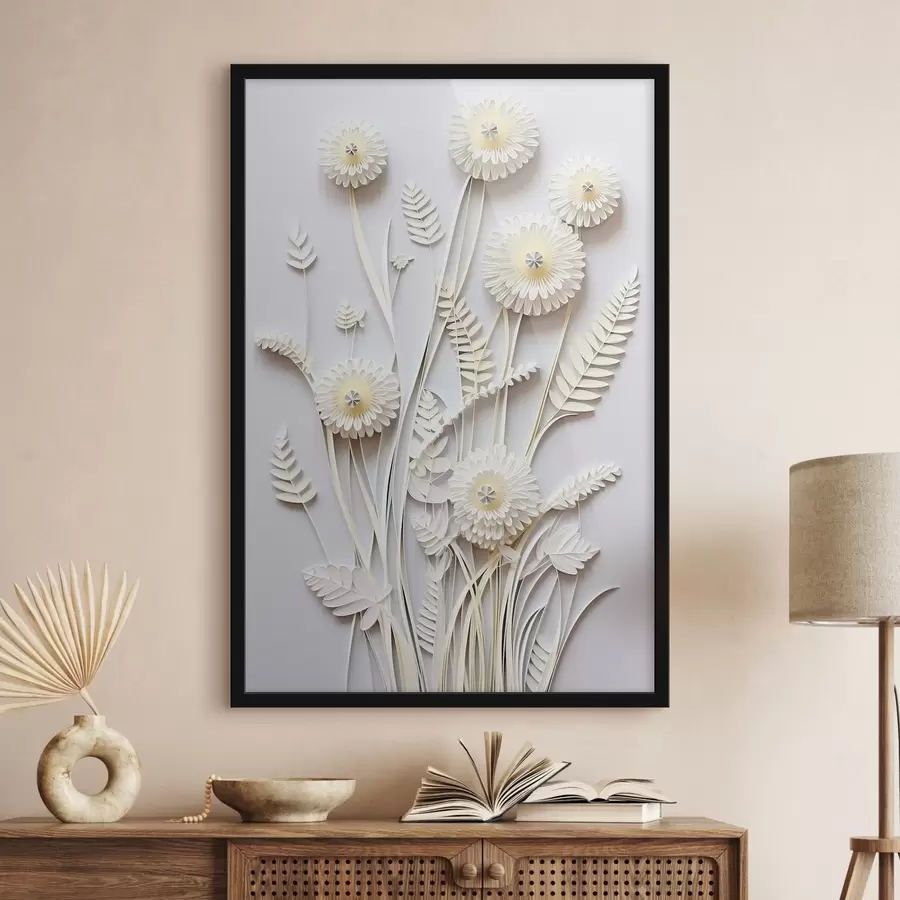 carta da parati Fiori chiari su sfondo bianco nr. f41571