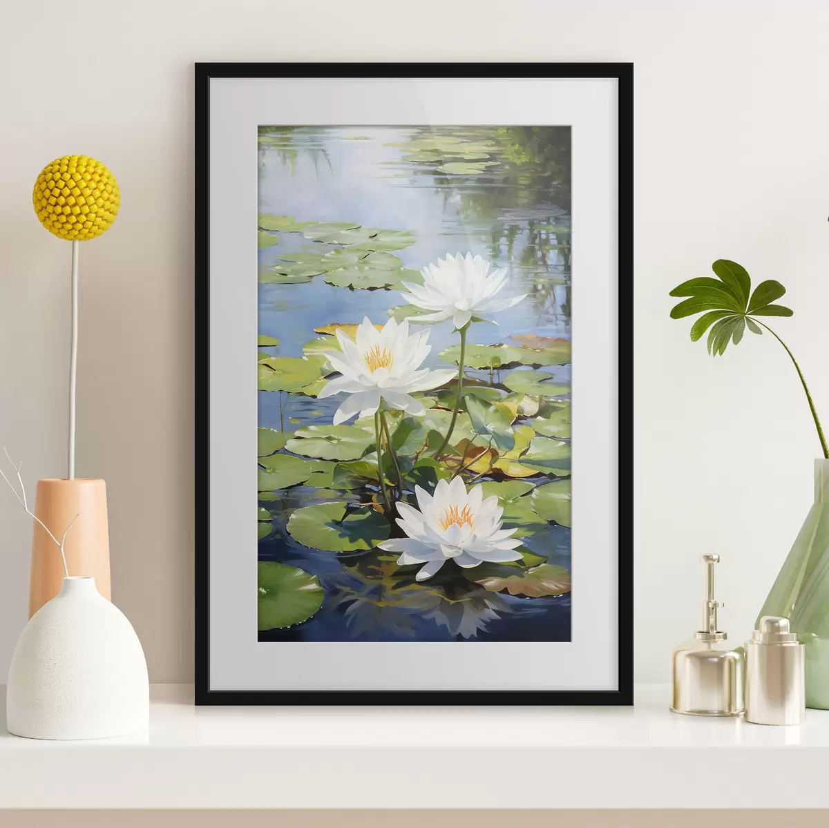 Poster Tre ninfee sull’acqua f41572