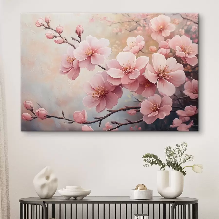 carta da parati rami con fiori rosa nr. s41628