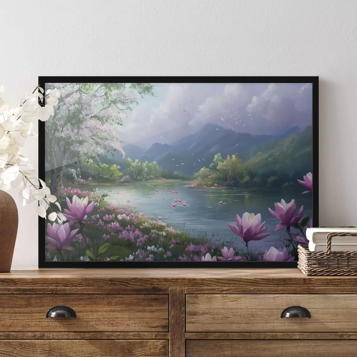 Poster bellissimo lago tra le montagne f41629