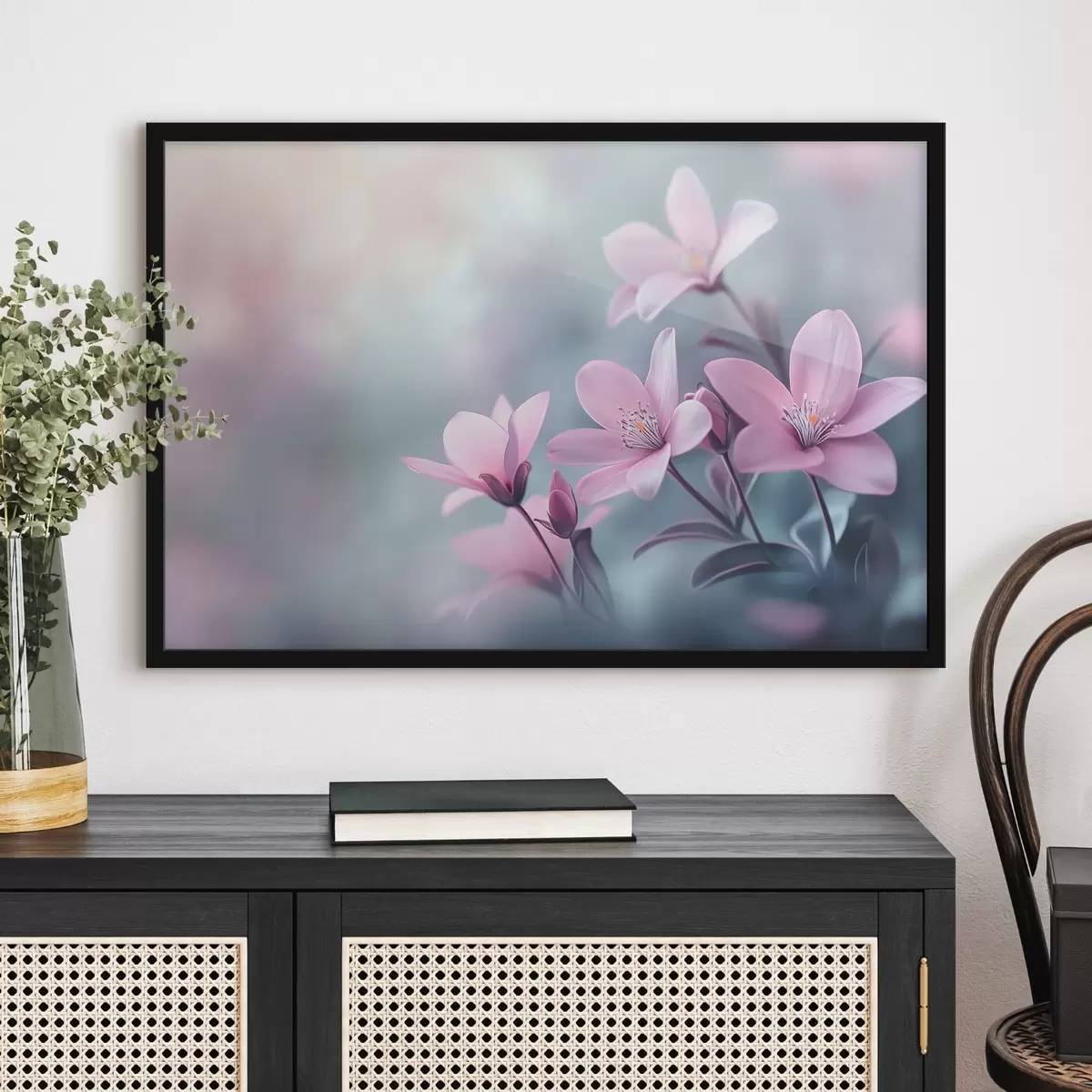 Poster fiori rosa in primo piano f41631