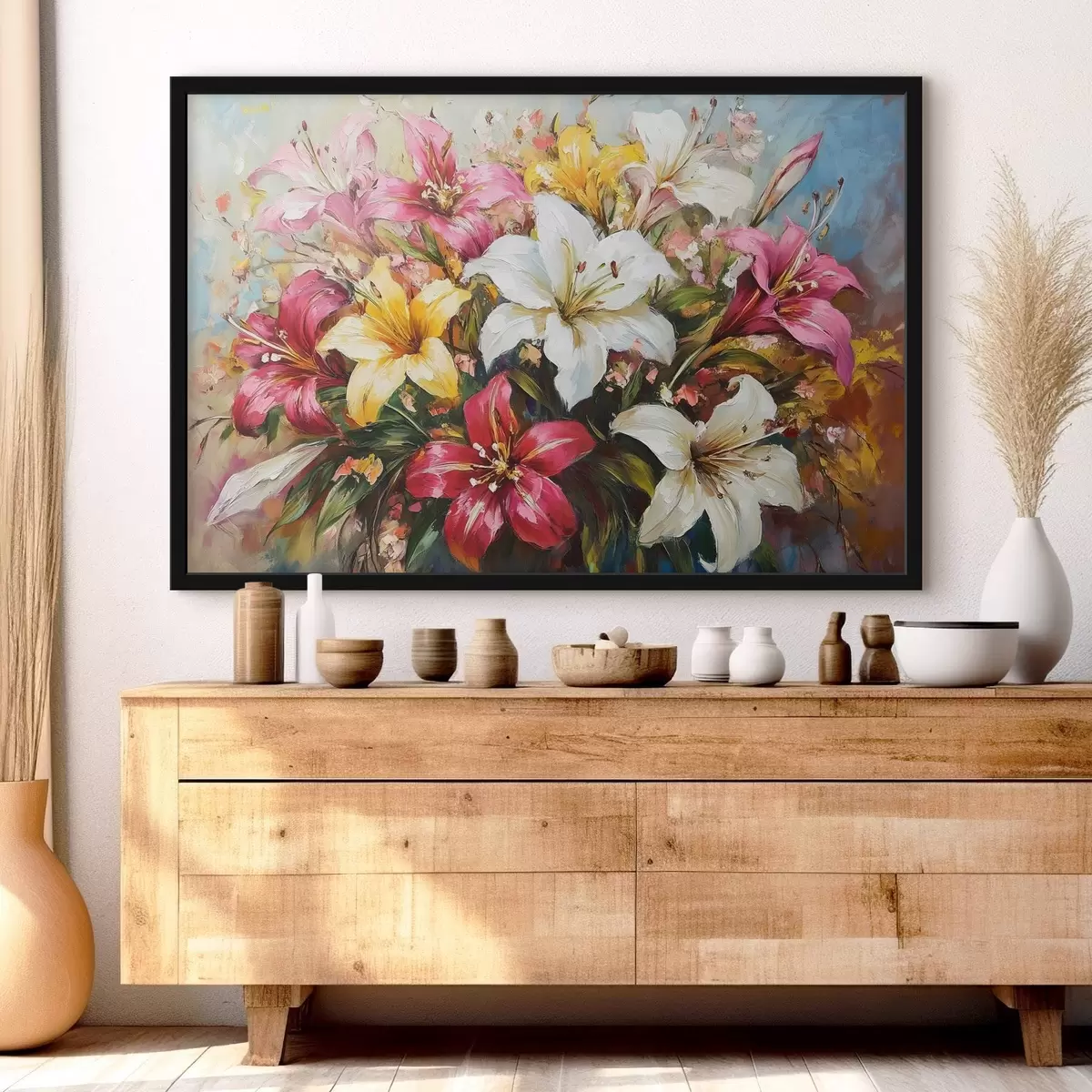 Poster un bouquet di gigli colorati f41634