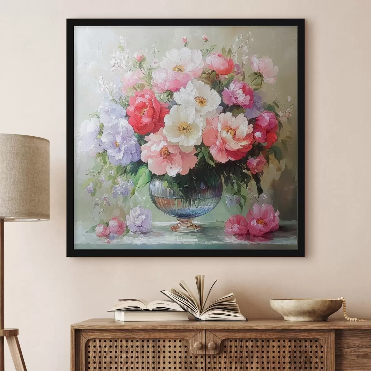 Poster un bouquet di fiori delicati in un vaso f41635