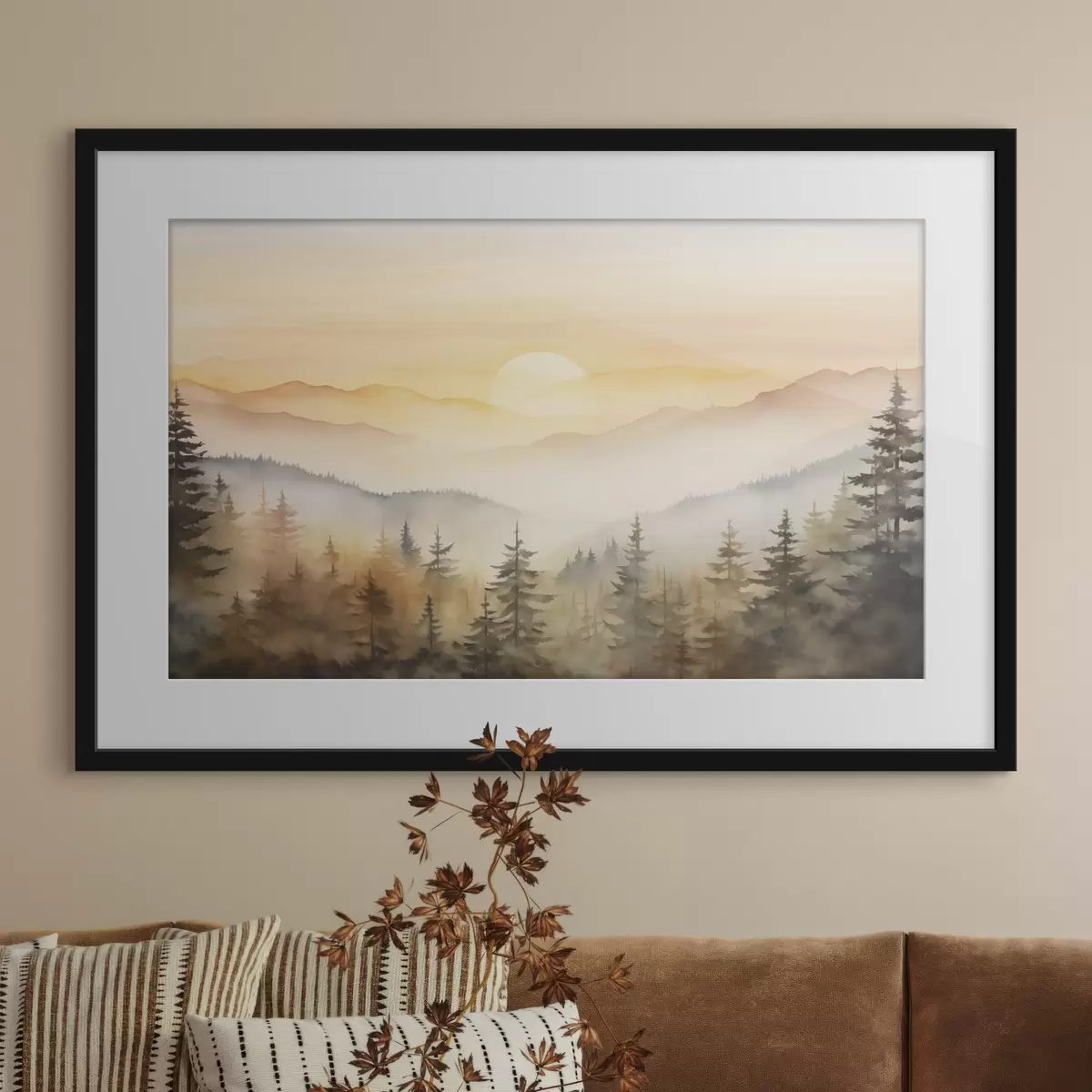 Poster Sole sulle creste di pini f41645