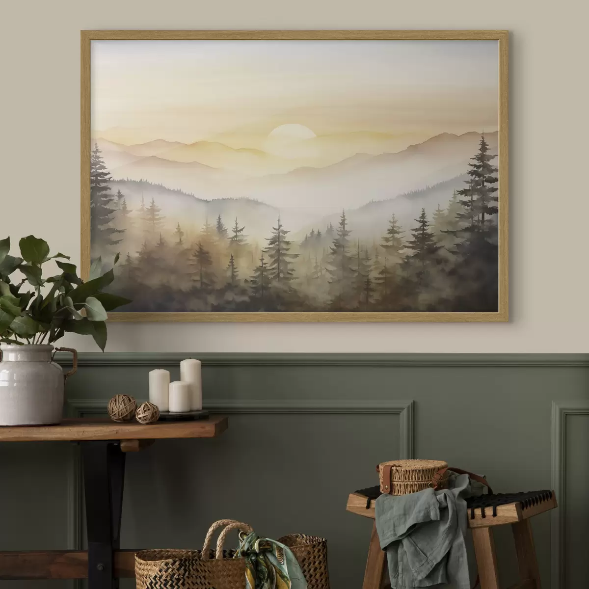 Poster Sole sulle creste di pini f41645