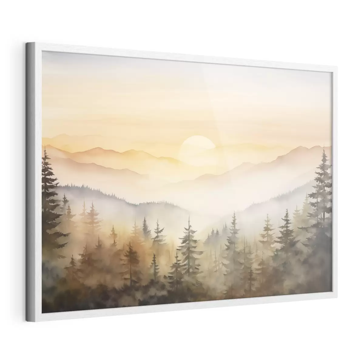 Poster Sole sulle creste di pini f41645