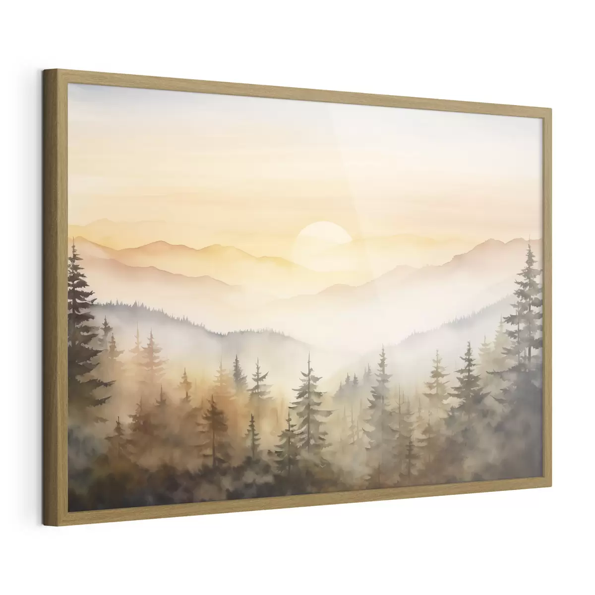 Poster Sole sulle creste di pini f41645