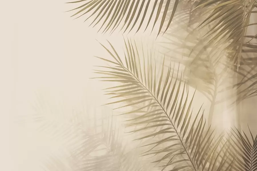 Carta da parati nature Foglie di palma in stile vintage 