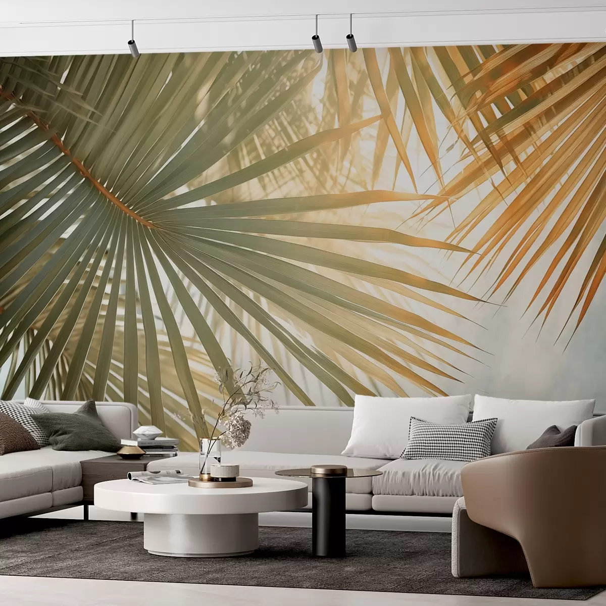 carta da parati Foglia di palma tropicale in primo piano nr. w02230