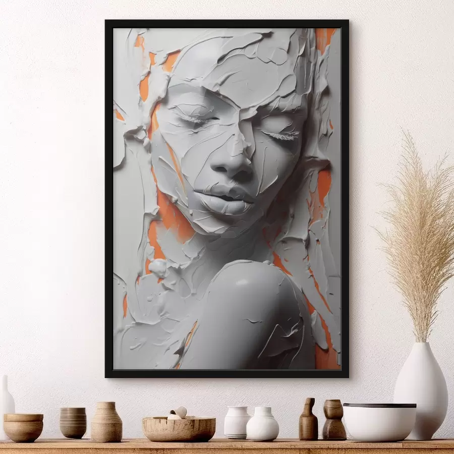 carta da parati Ritratto di ragazza in vernice bianca ad imitazione delle pennellate nr. f41657