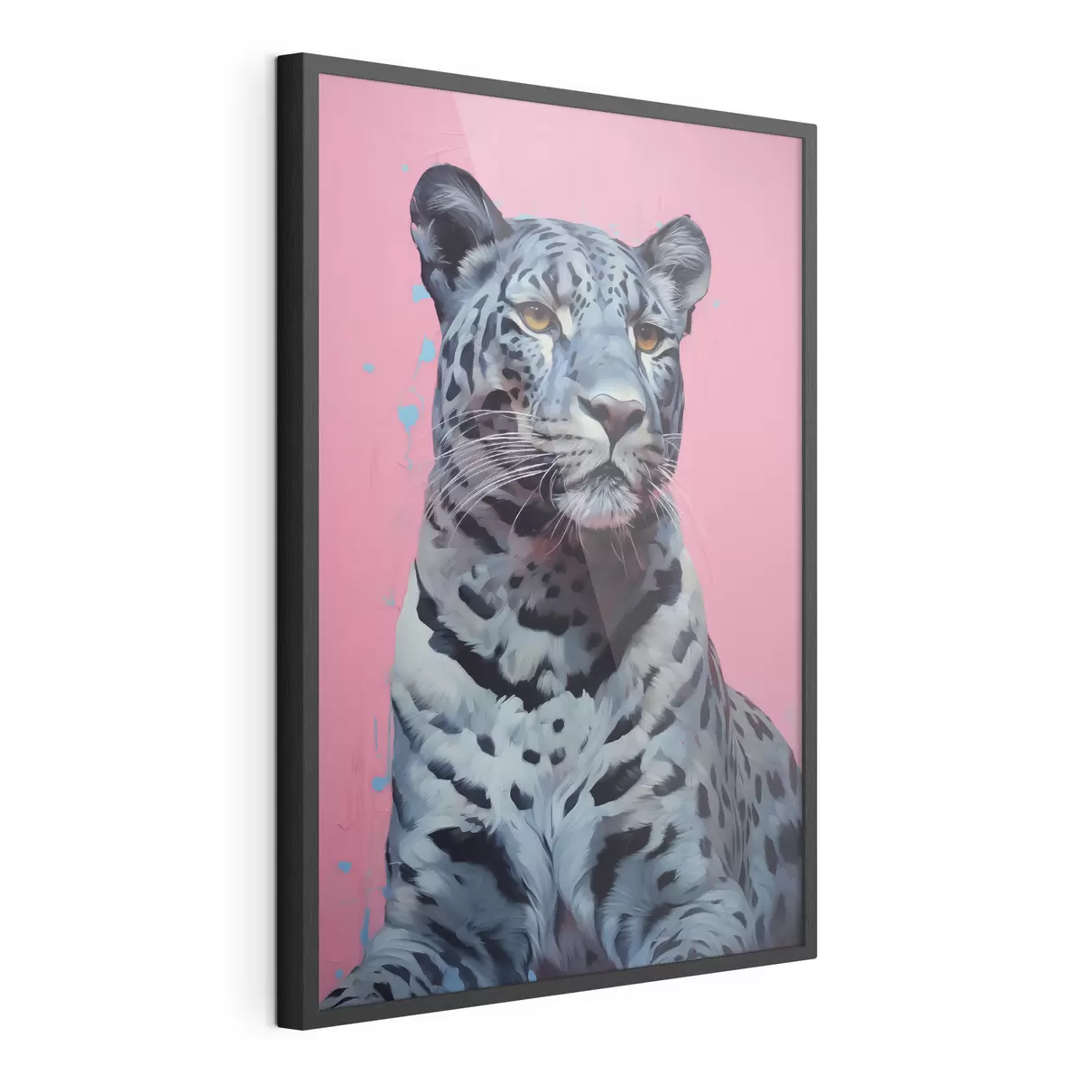 Poster Tigre blu su sfondo rosa f41658