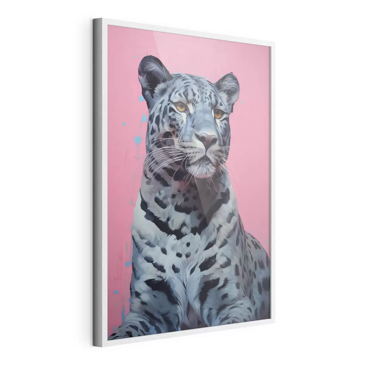 Poster Tigre blu su sfondo rosa f41658