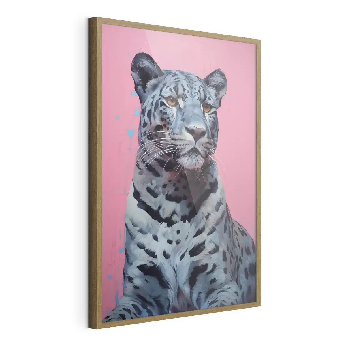 Poster Tigre blu su sfondo rosa f41658