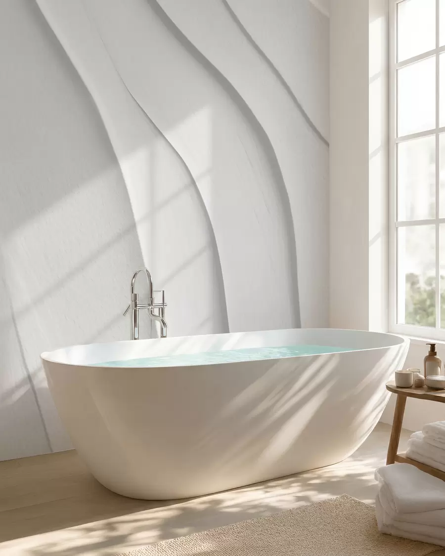 Carta da parati 3D Archi bianchi piegati 