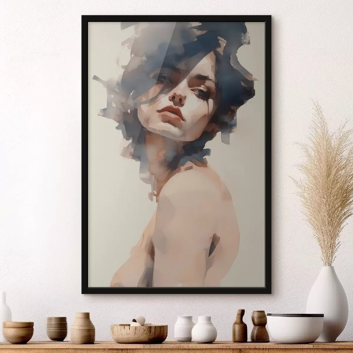 Poster Ritratto di ragazza in stile acquerello f41710