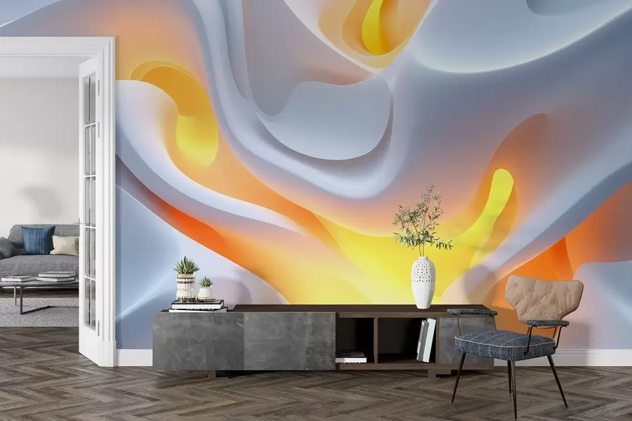 carta da parati Onde urbane astratte con bagliore interno simulato nr. w02249