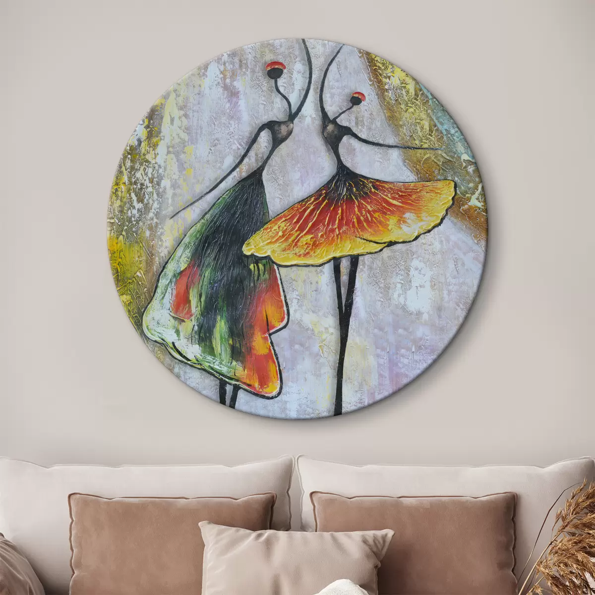 Quadri rotondi Astrazione, ballerine r01740