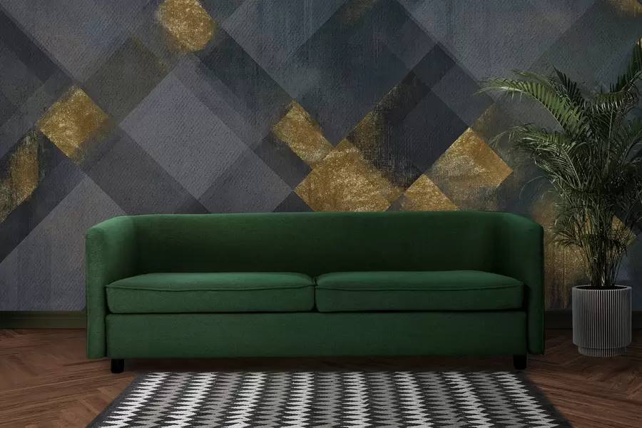 carta da parati geometria moderna in uno stile lussuoso con una sfumatura blu nr. w02340