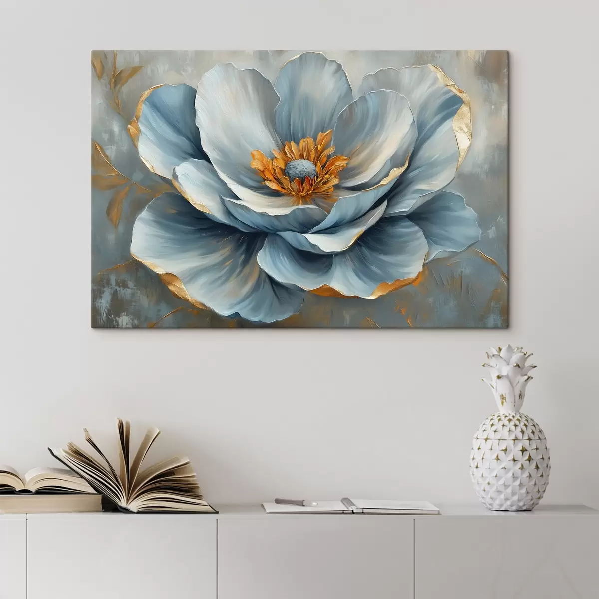 carta da parati Fiore blu nello stile della pittura a olio nr. s41826