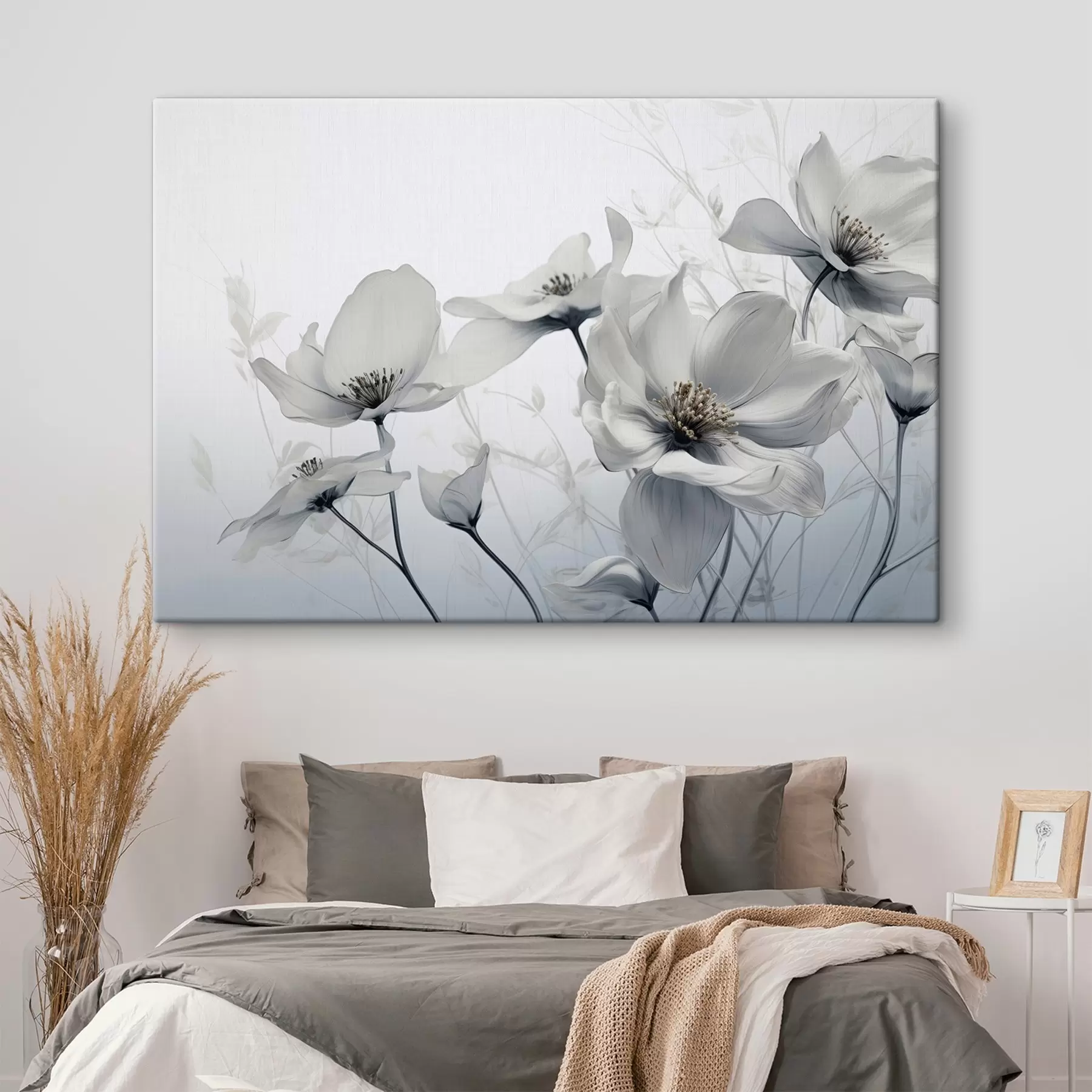 carta da parati Delicati fiori grigi nr. s41829