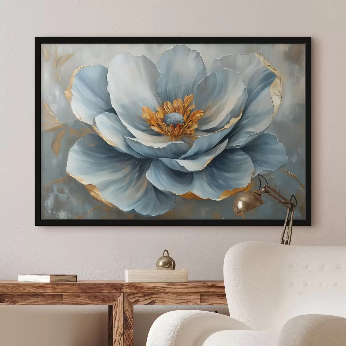 Poster Fiore blu nello stile della pittura a olio f41826