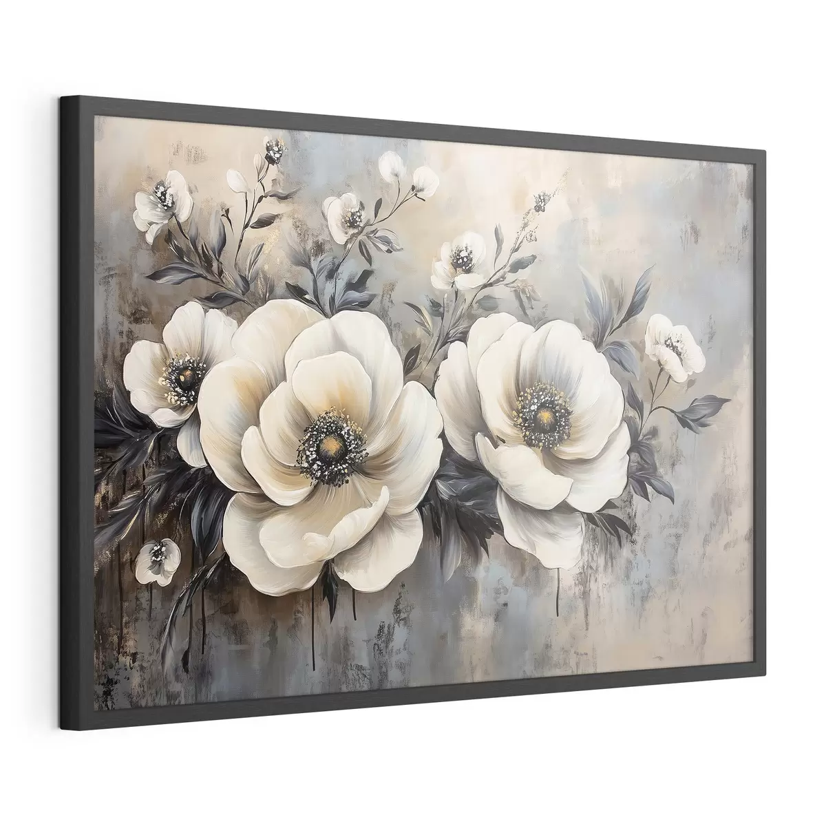 Poster Ramo di fiori bianchi in stile vintage f41828