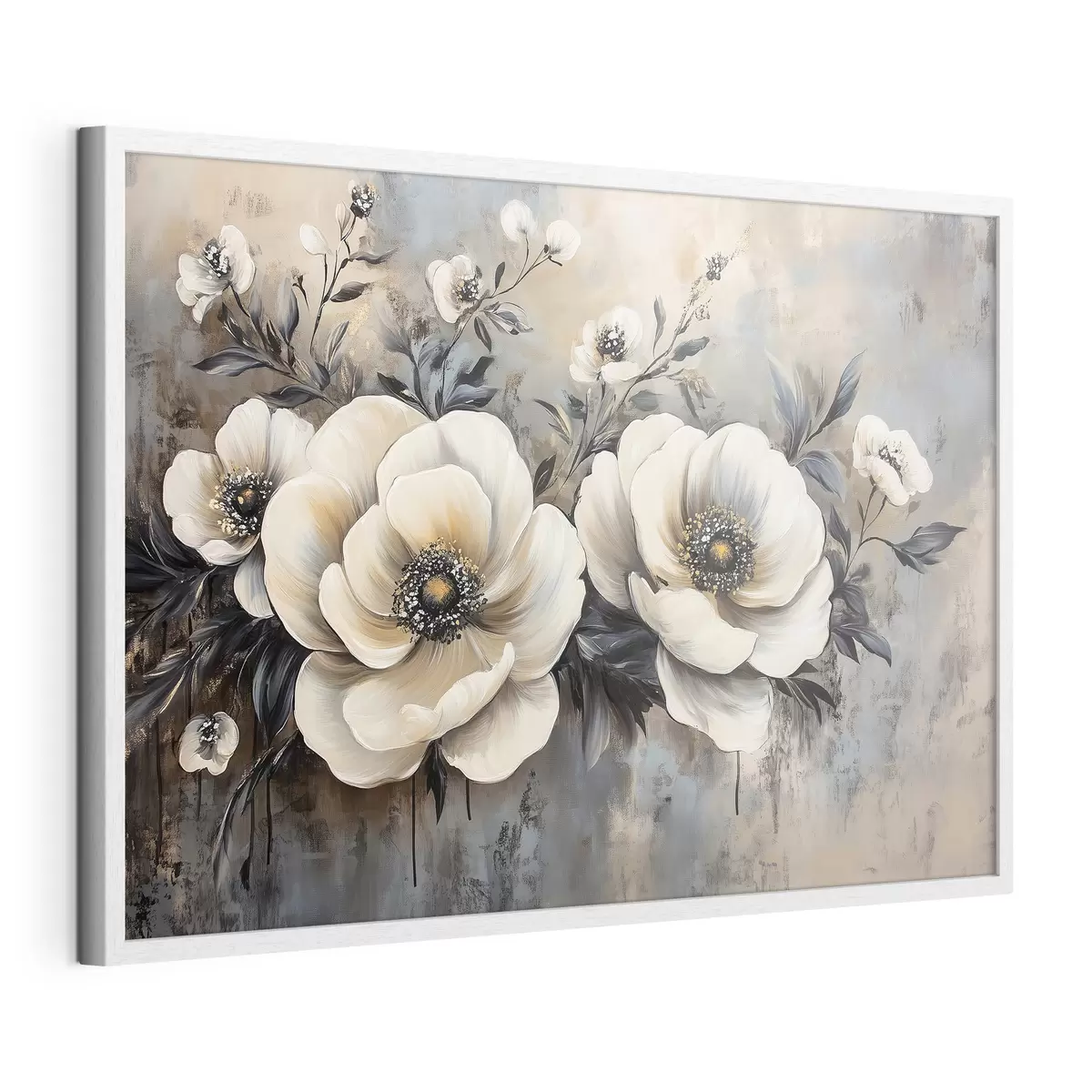 Poster Ramo di fiori bianchi in stile vintage f41828