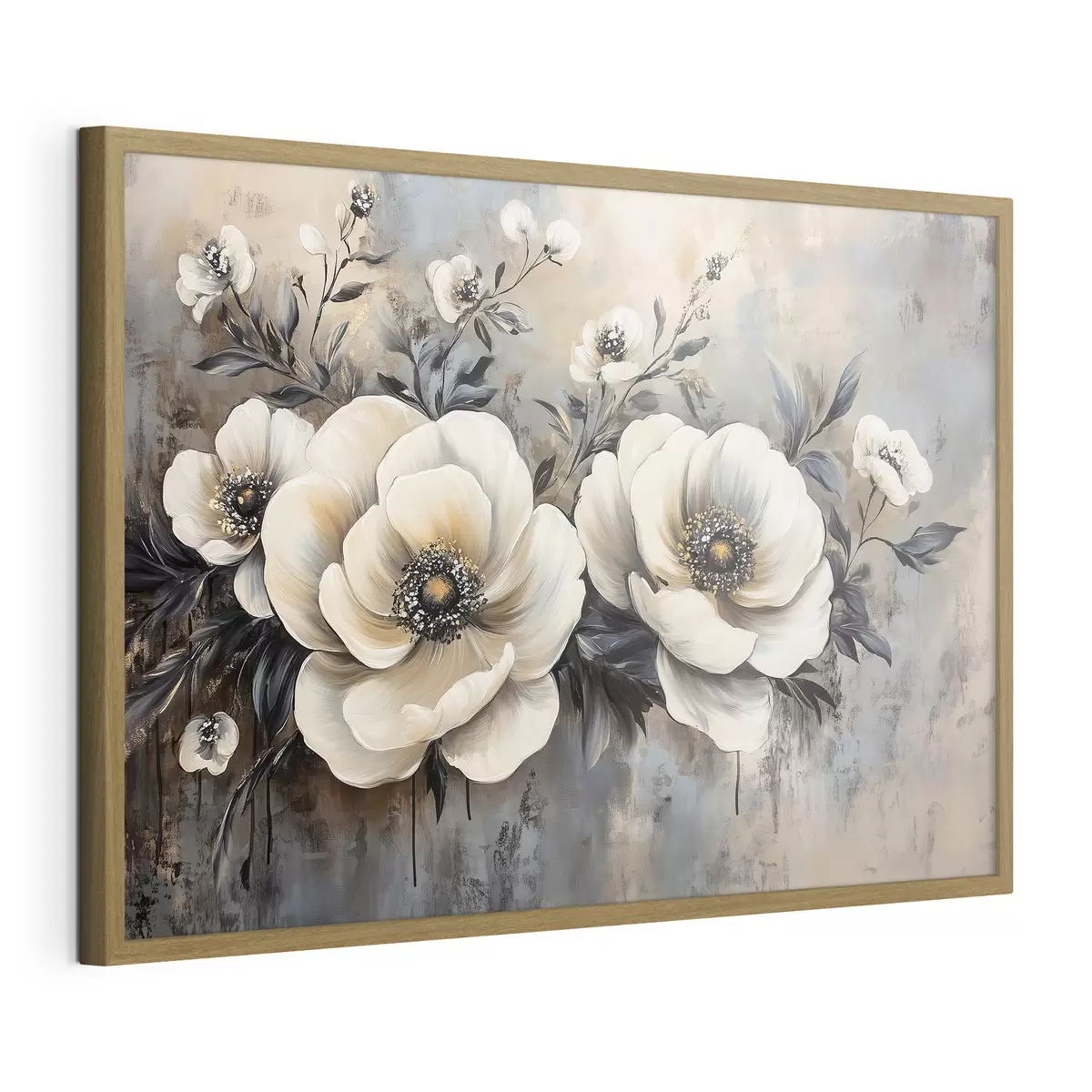 Poster Ramo di fiori bianchi in stile vintage f41828