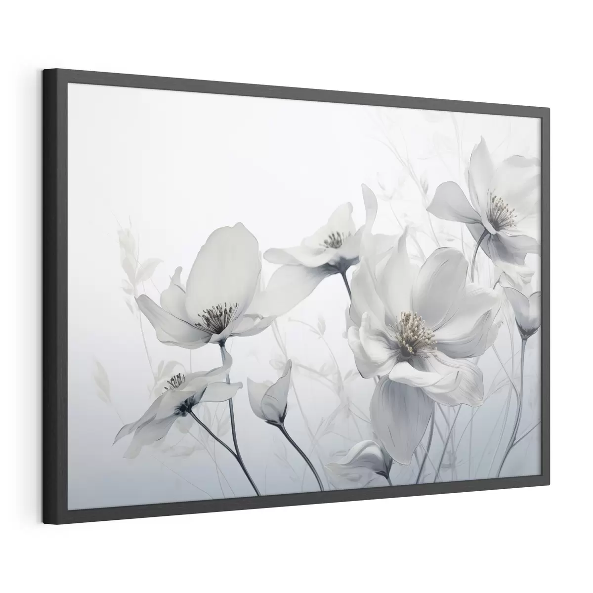 Poster Delicati fiori grigi f41829