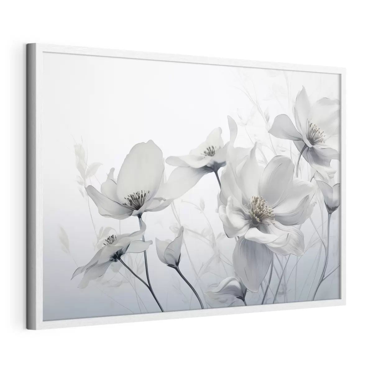 Poster Delicati fiori grigi f41829