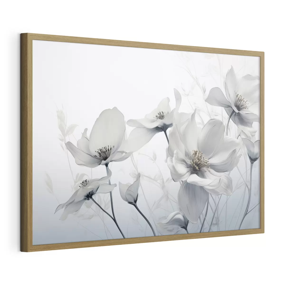 Poster Delicati fiori grigi f41829