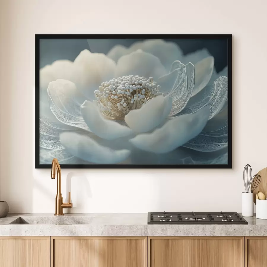 carta da parati Fiore bianco arioso con motivi sui petali nr. f41838