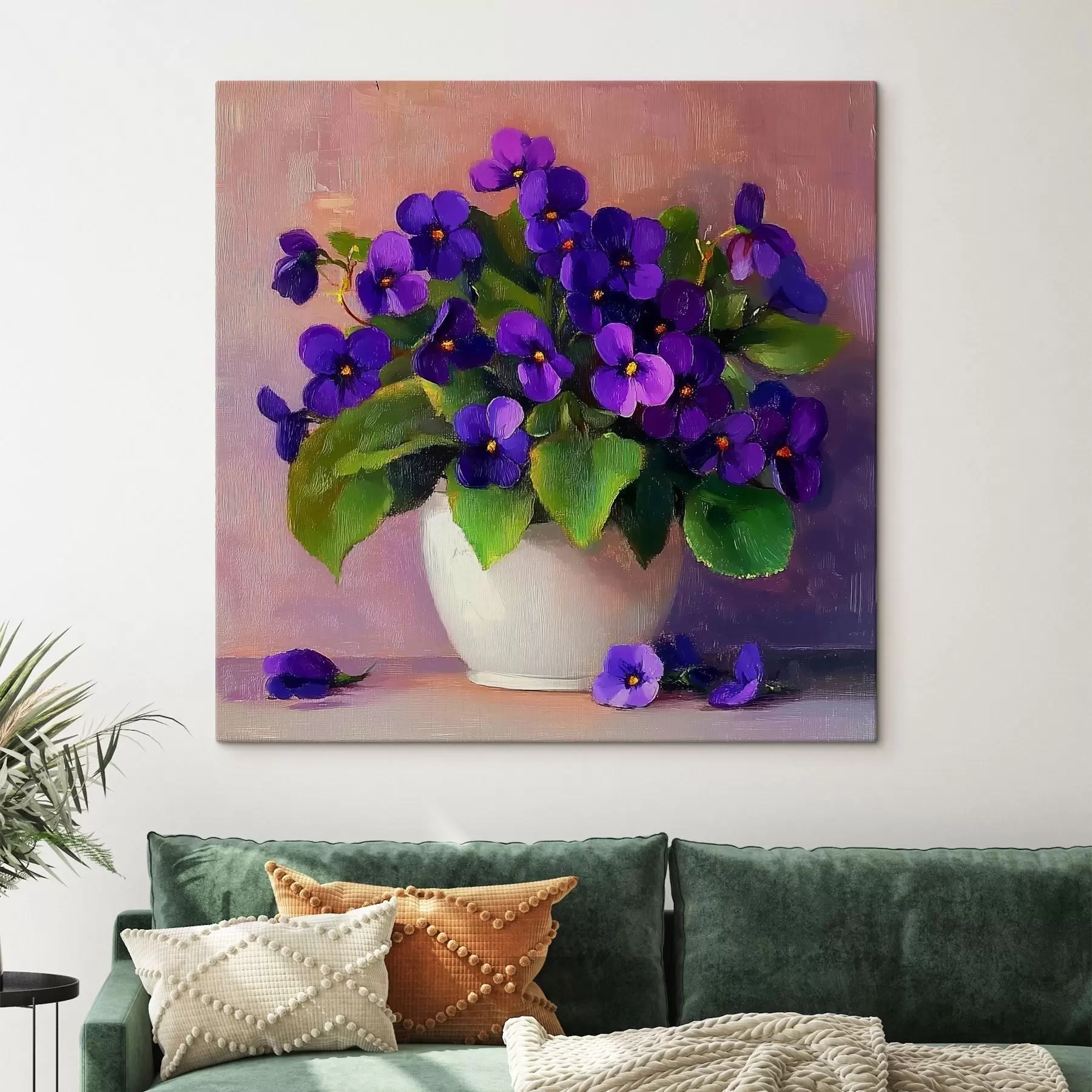 carta da parati Violette viola in vaso bianco nr. s41823