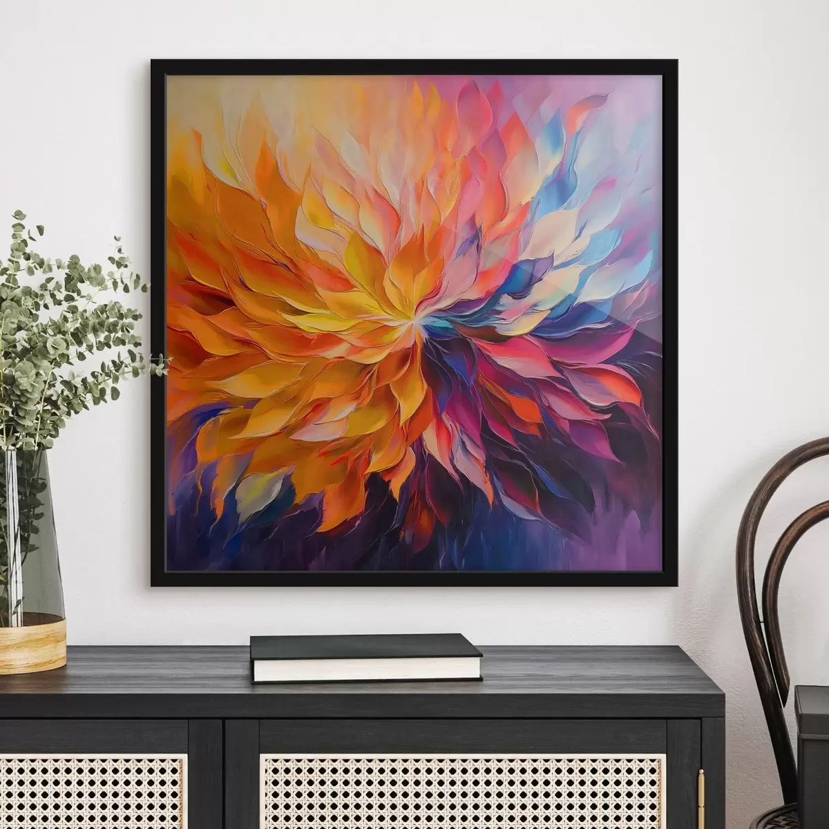 Poster Un'esplosione astratta di petali colorati f41814