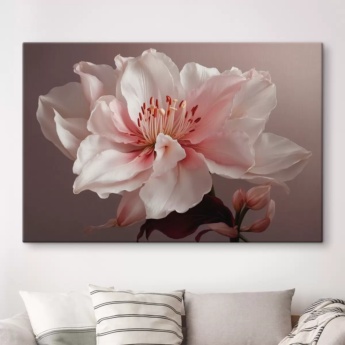 carta da parati Fiore rosa su sfondo rosa nr. s41506