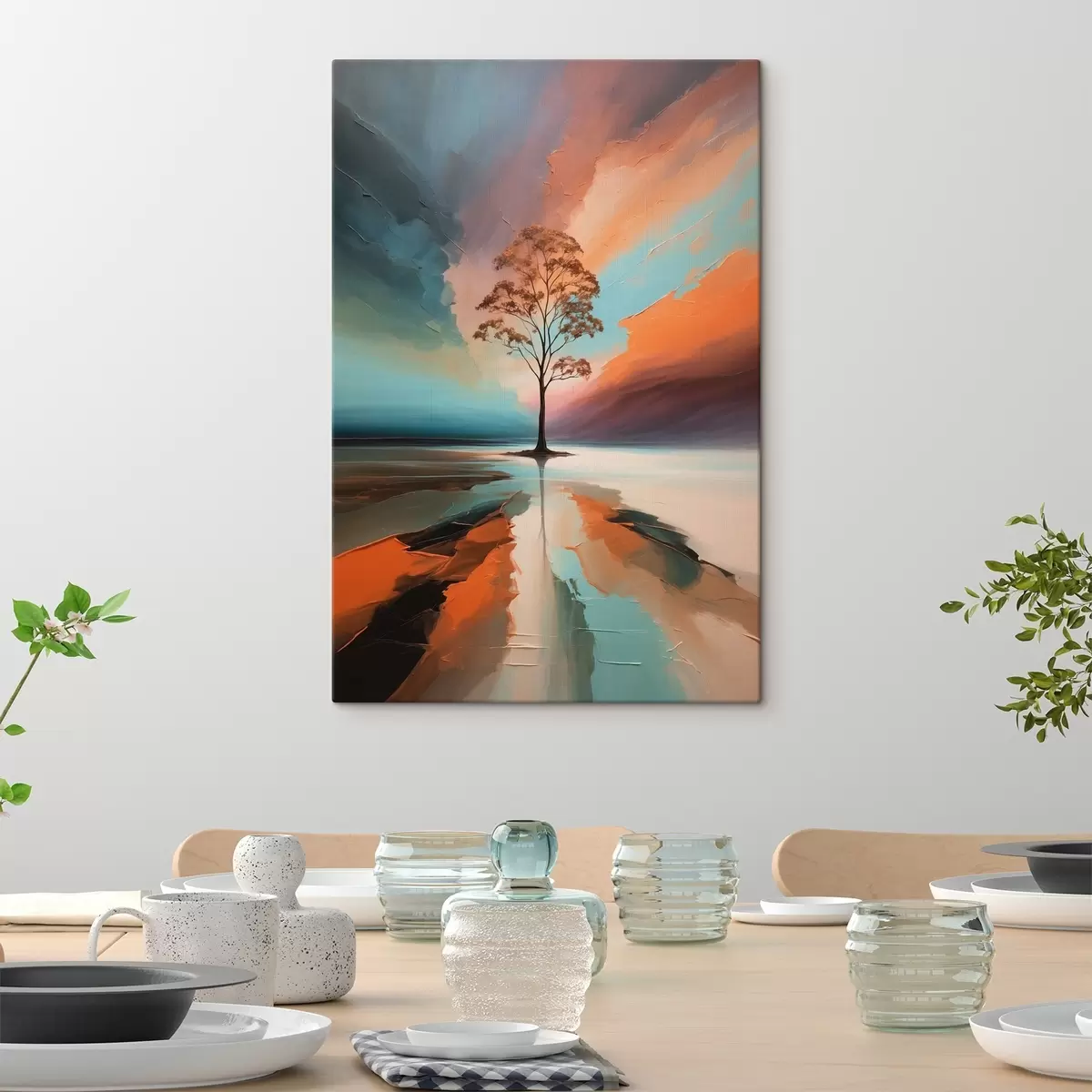 carta da parati Albero su sfondo acrilico astratto nr. s41581