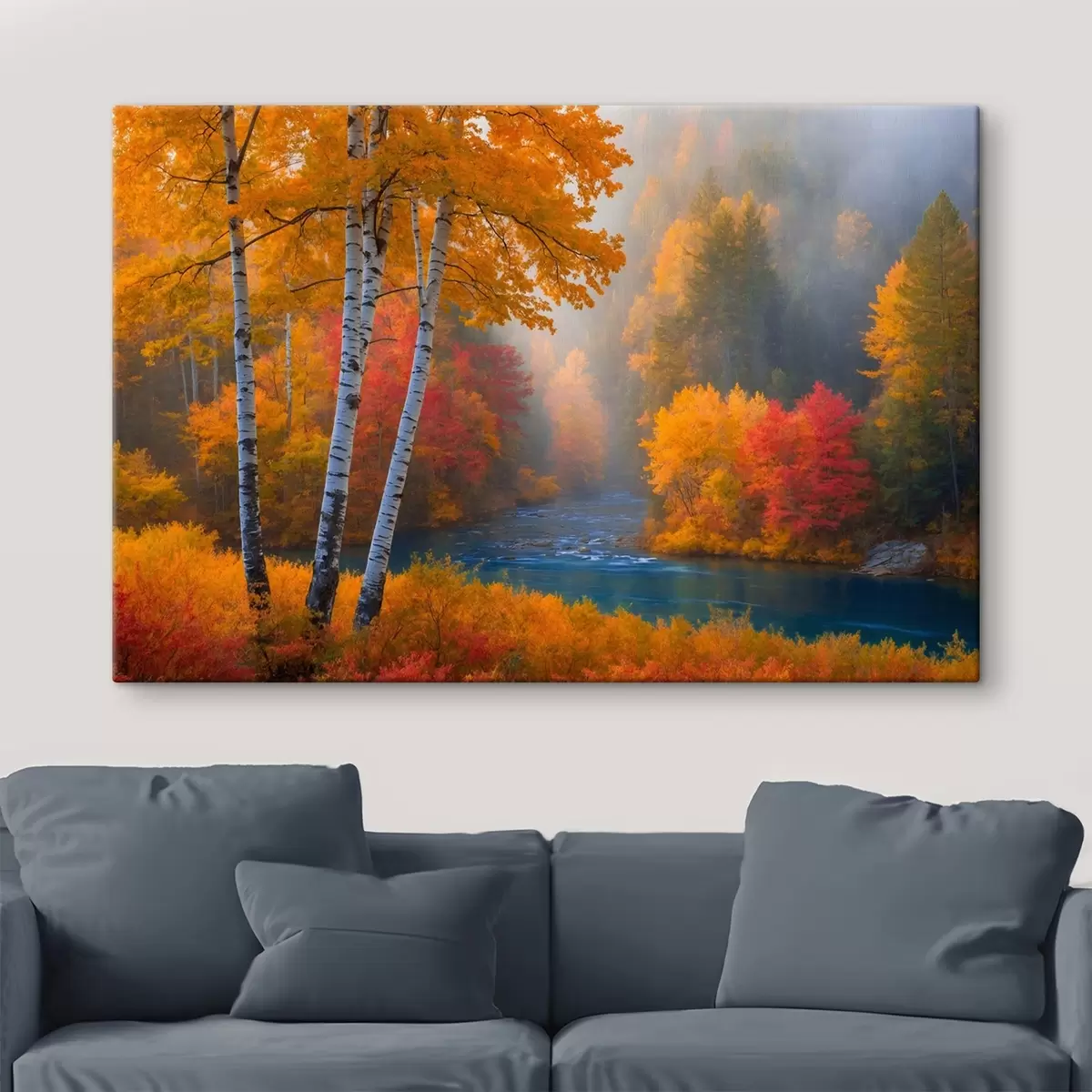 carta da parati Fiume in una foresta autunnale nr. s41592