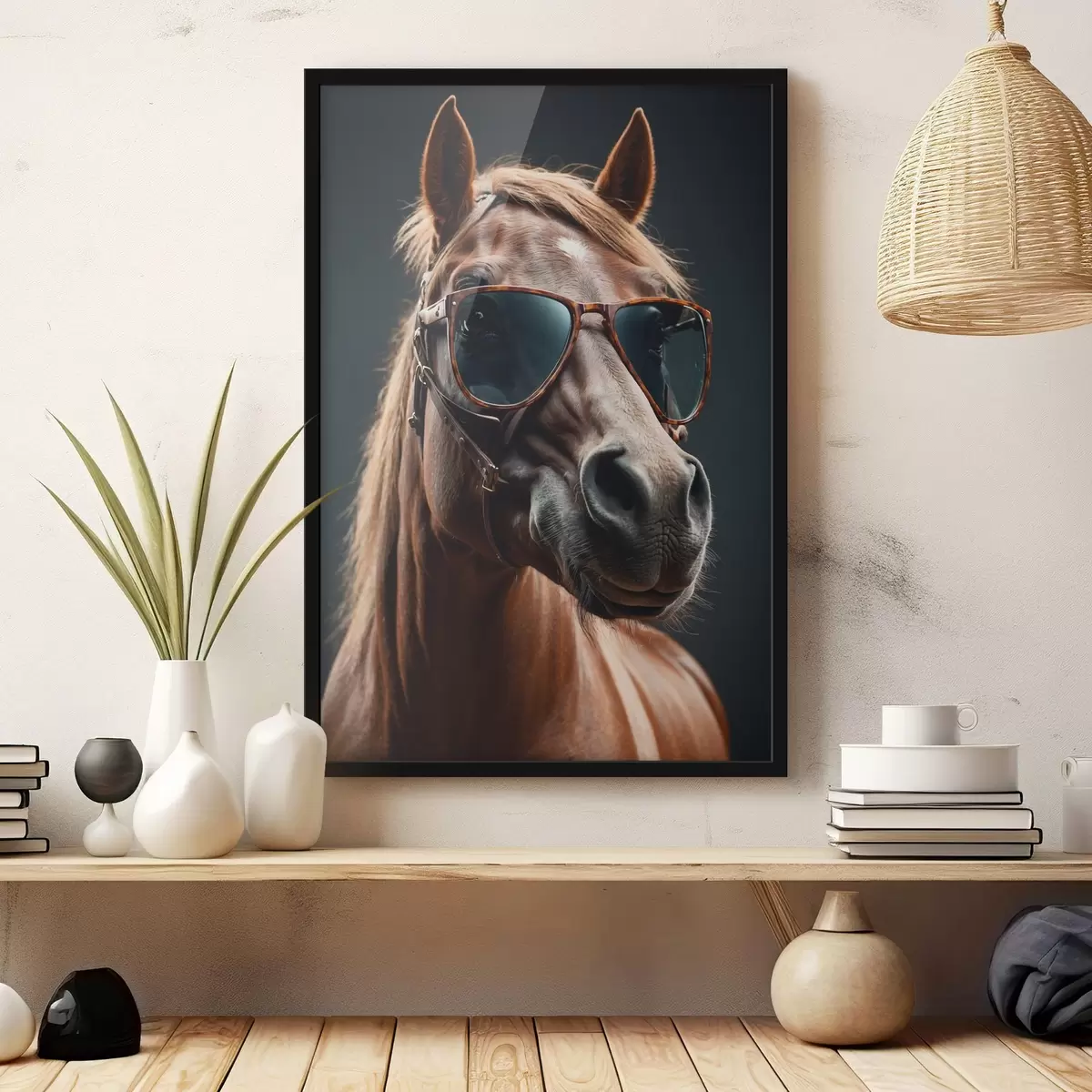Poster Cavallo con occhiali f41519