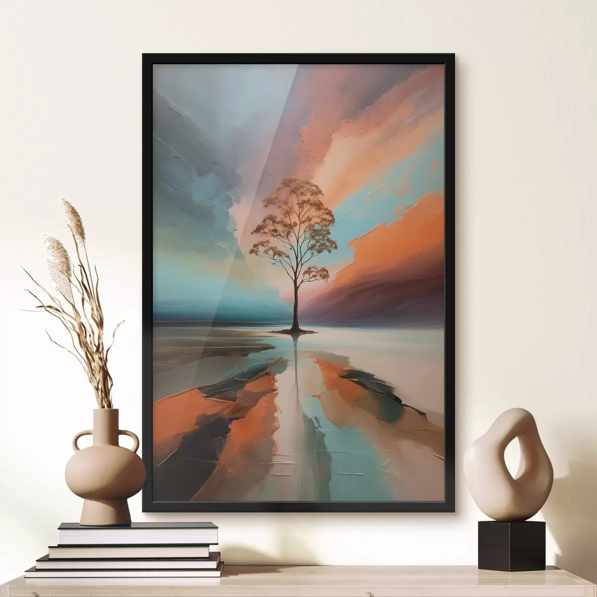 Poster Albero su sfondo acrilico astratto f41581