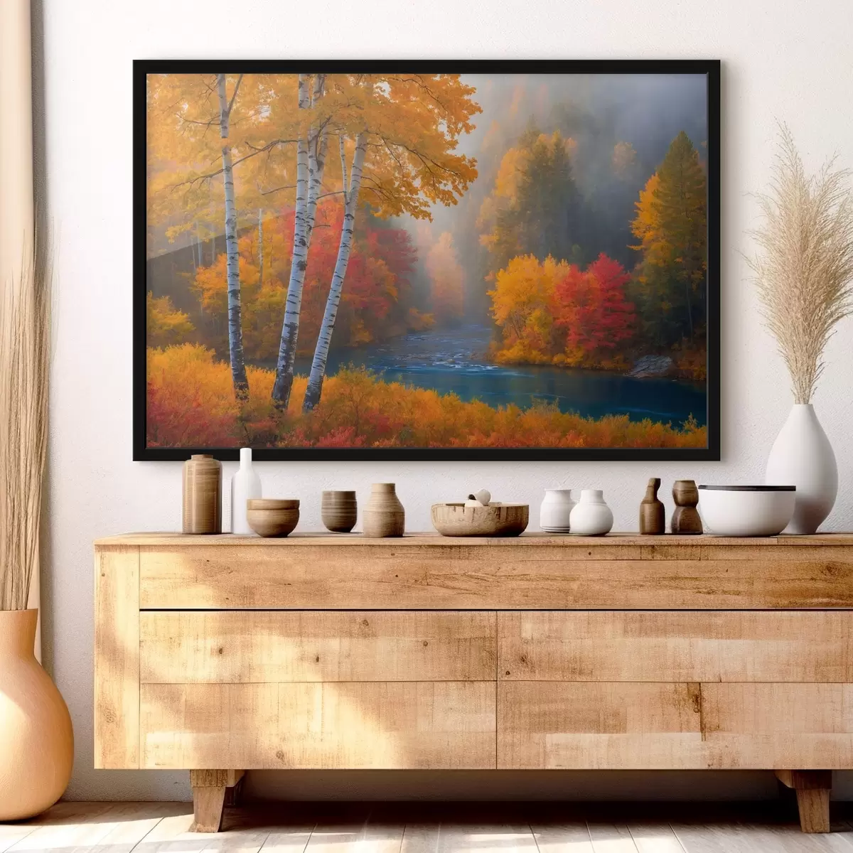 Poster Fiume in una foresta autunnale f41592