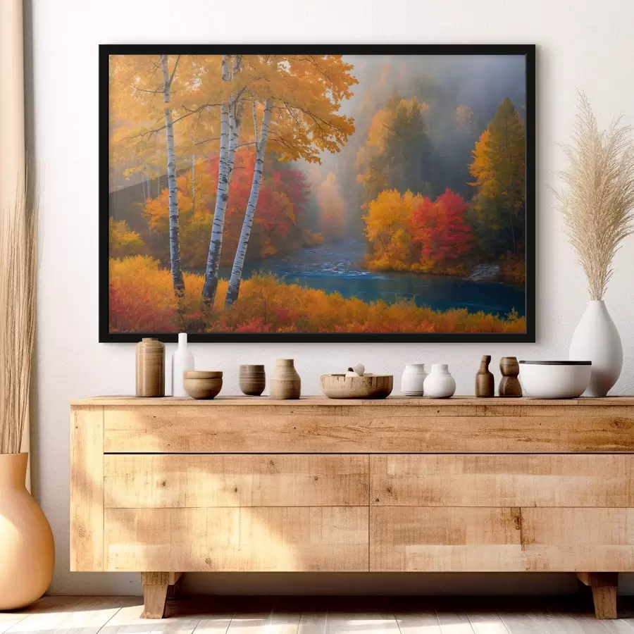 carta da parati Fiume in una foresta autunnale nr. f41592