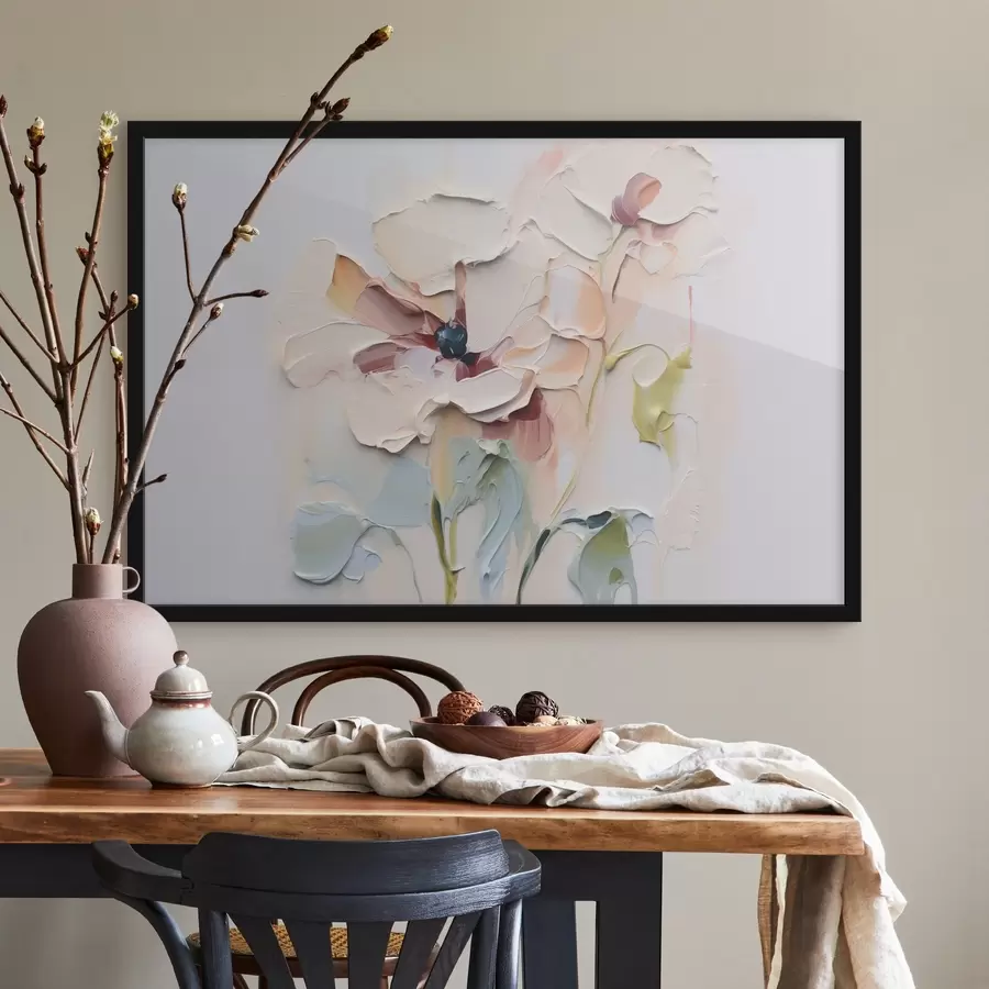 carta da parati Fiori astratti imitazione di tratti di vernice con texture su sfondo nr. f41850