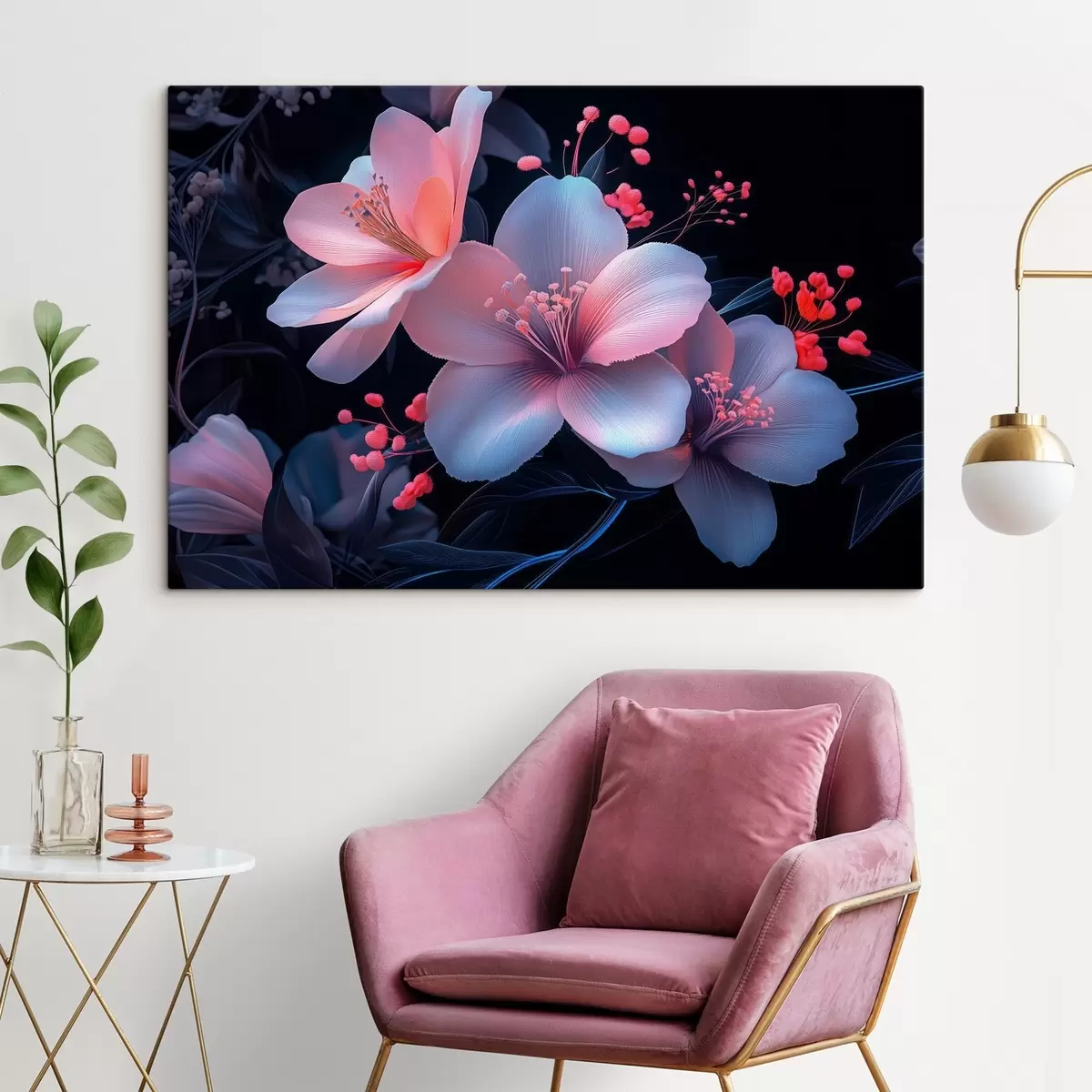 carta da parati Gigli con imitazione di vernice al neon nr. s41857